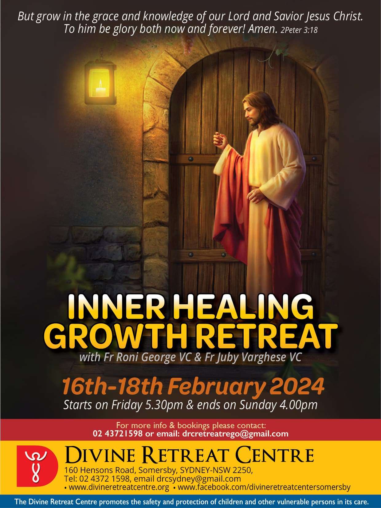 Inner Healing Growth Retreat schedule in Feb 2024